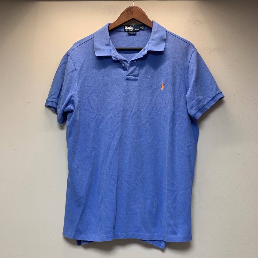 Polo Ralph Lauren Polo Shirt Mens XL Blue Fair Custom Fit Short Sleeve Pony Logo